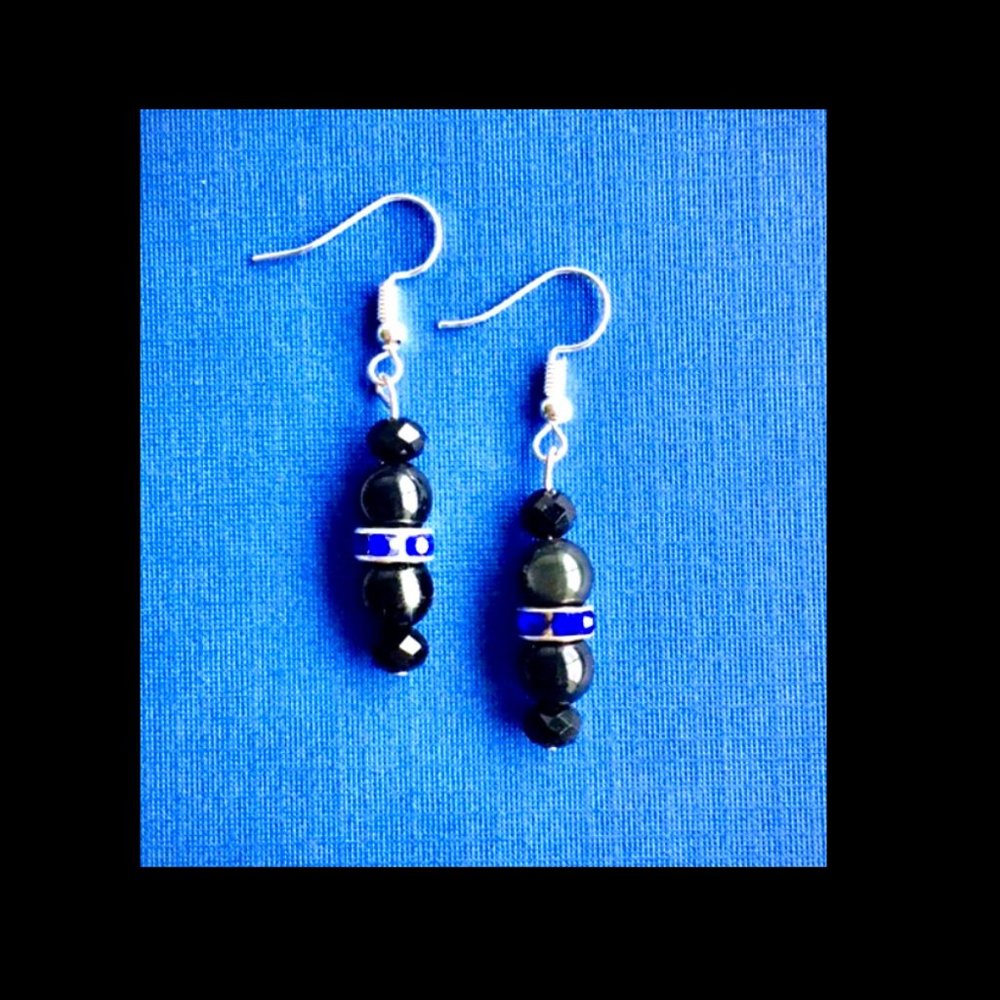 Police Thin Blue Line Earrings